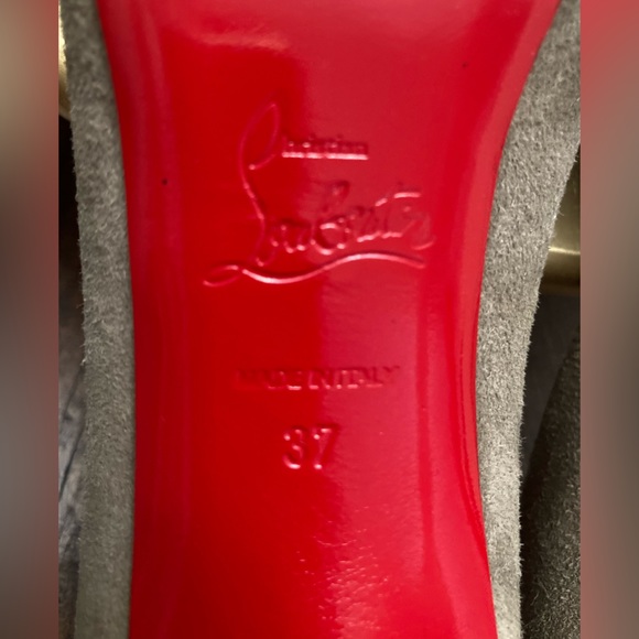 CHRISTIAN LOUBOUTINS ♥️ SUEDE KHAKI RED BOTTOMS. Size 37. Price firm. - Picture 4 of 6